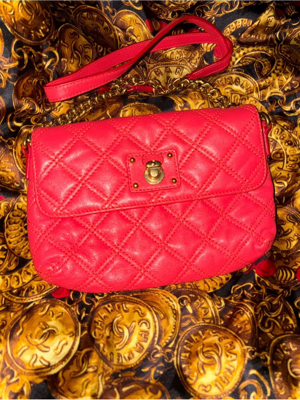 Marc Jacob Quilted Pink Leather crossbody Bag - w/wallet inside